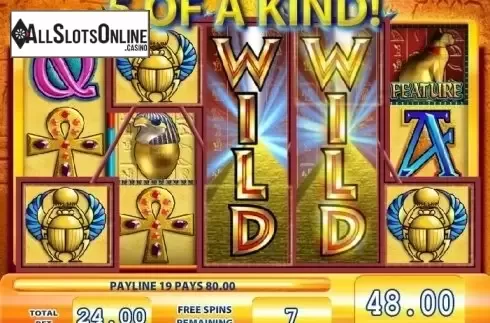 Free Spins screen. Temptation Queen from WMS