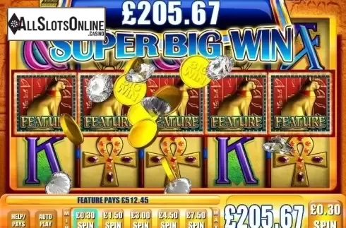 Super Big Win screen. Temptation Queen from WMS
