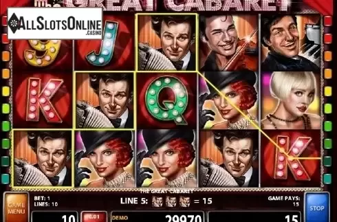 Screen 1. The Great Cabaret from Casino Technology