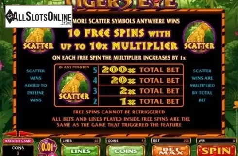 Screen2. Tiger's Eye from Microgaming