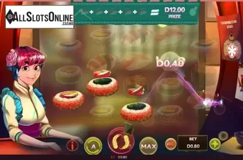Win screen 3. Tomoe's Sushi Bar from Triple Cherry
