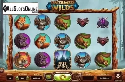 Reels screen. Untamed Wilds from Yggdrasil