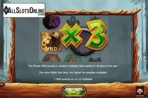 Paytable 3. Untamed Wilds from Yggdrasil