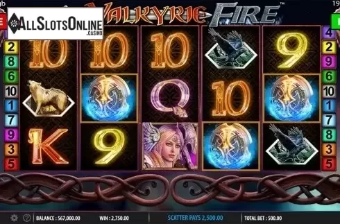 Scatter win screen. Valkyrie Fire from Barcrest