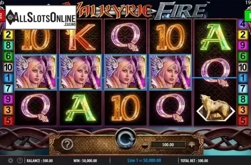 Win screen. Valkyrie Fire from Barcrest