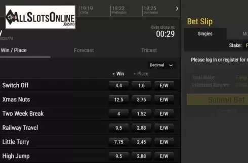 Game Screen. Virtual Racing from Leap Gaming