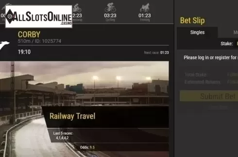Game Screen. Virtual Racing from Leap Gaming
