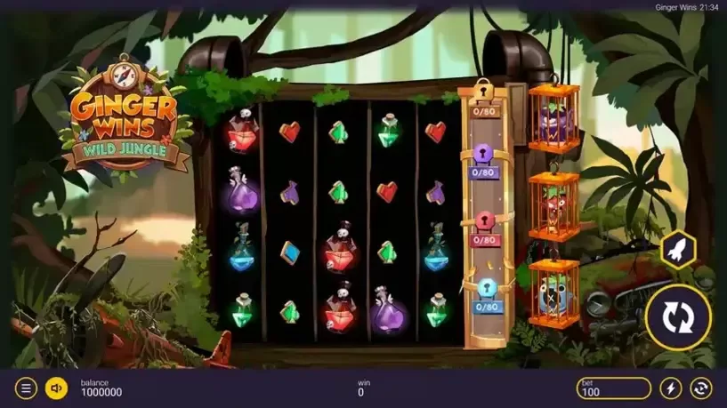 Ginger Wins: Wild Jungle slot screenshot 