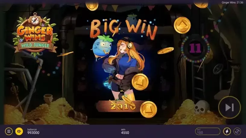 Ginger Wins: Wild Jungle slot screenshot 