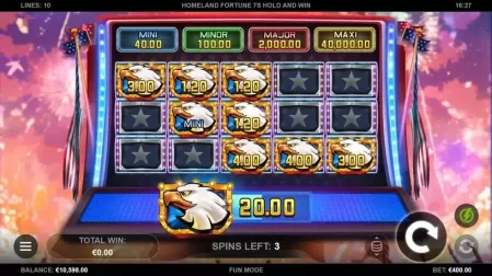 Homeland Fortune 7s Hold and Win slot screenshot 2