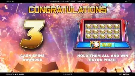 Homeland Fortune 7s Hold and Win slot screenshot 3