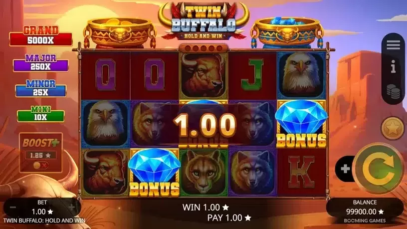 Twin Buffalo Hold & Win slot screenshot 2