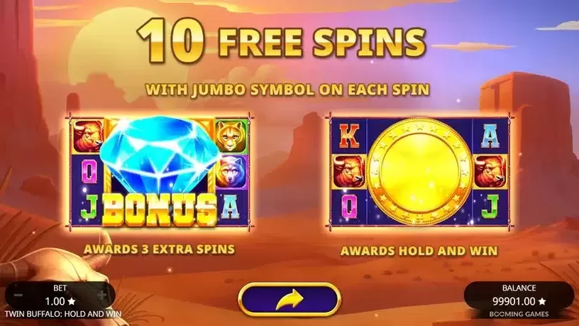 Twin Buffalo Hold & Win slot screenshot 3