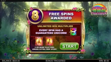 Wild Unicorns slot screenshot 2
