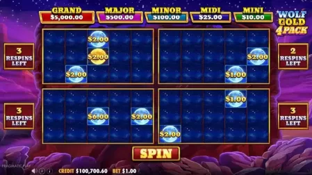 Wolf Gold 4 Pack slot screenshot 7