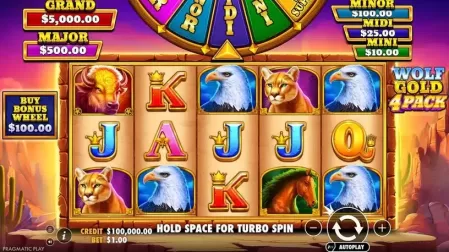 Wolf Gold 4 Pack slot screenshot 1