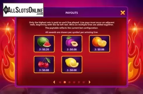 Paytable screen 2