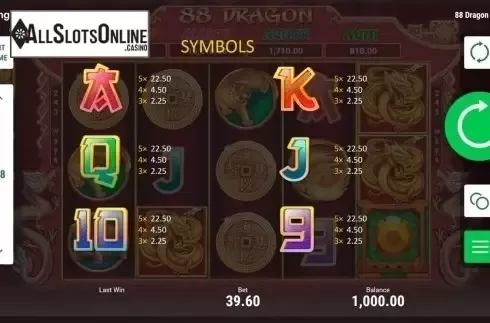 Paytable 3. 88 Dragon (Booongo) from Booongo
