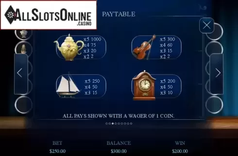 Paytable 3. Antique Riches from Genesis