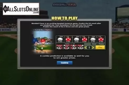 Game Rules. Baseball Fever from Vela Gaming