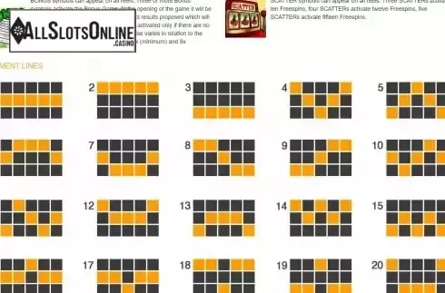 Pay Lines screen