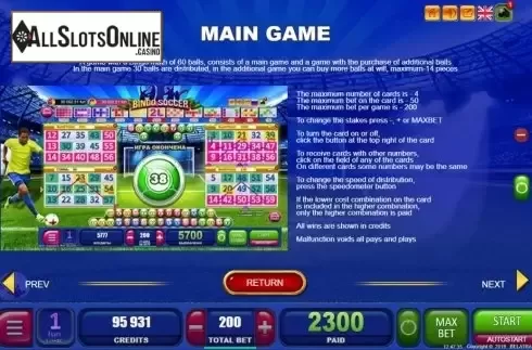 Game Rules 2. Bingo Soccer from Belatra Games