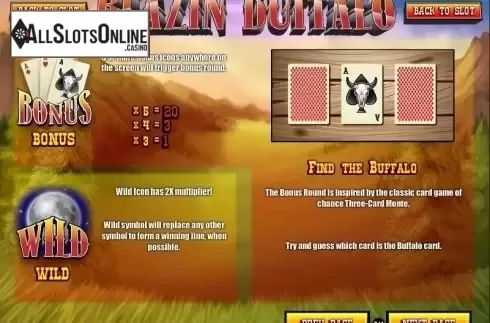 Paytable 3. Blazin' Buffalo from Rival Gaming