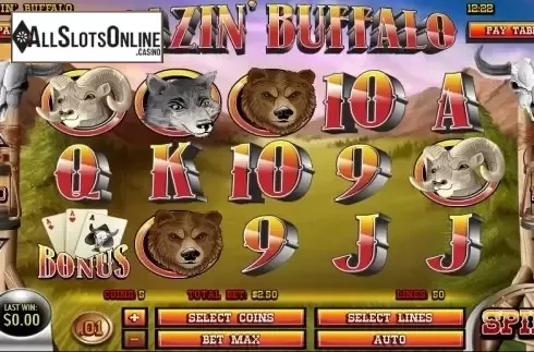 Reels screen. Blazin' Buffalo from Rival Gaming
