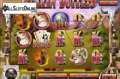 Win screen. Blazin' Buffalo from Rival Gaming