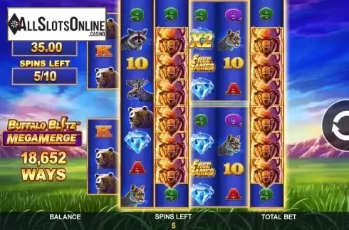 Free Spins screen