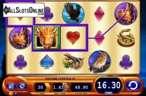 Wild Win screen. Buffalo Spirit (WMS) from WMS