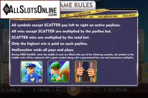 Symbols. Catch the Thief from KA Gaming