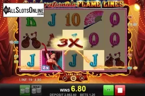 Flaming Lines Win Screen