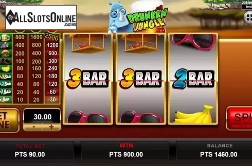 Win screen. Drunken Jungle from Spadegaming