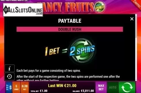 Paytable 1