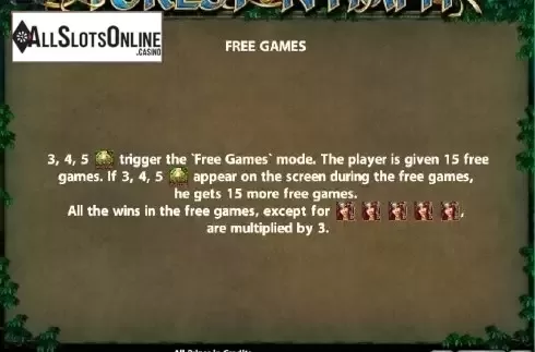 Paytable 2. Forest Nymph from Casino Technology