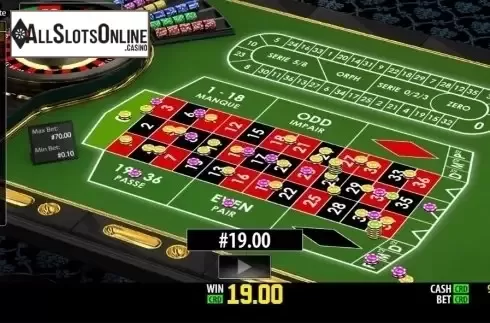 Game Screen 3. French Roulette (World Match) from World Match