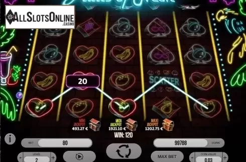 Win screen. Fruits of Neon from Fugaso