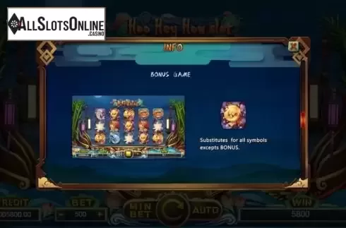 Bonus game screen