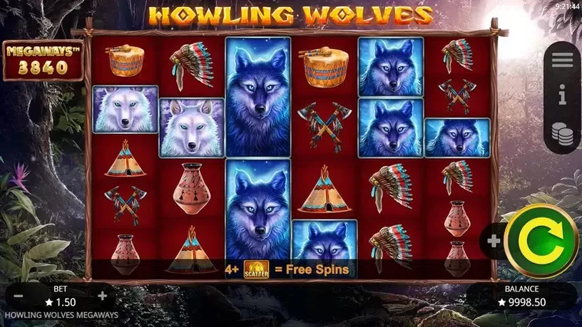 Howling Wolves Megaways slot screenshot 1