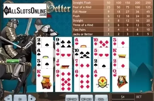 Game field screen. Jacks or Better 4 Line (Playtech) from Playtech
