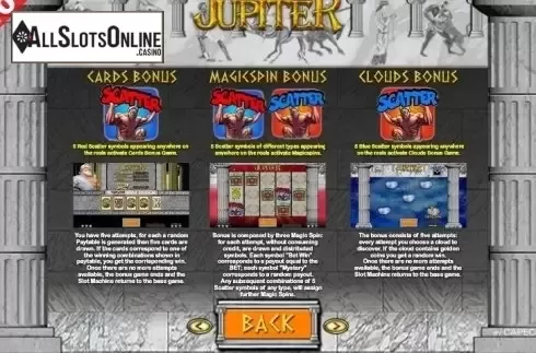 Paytable 2. Jupiter from Capecod Gaming