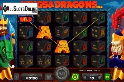 Win screen 3. Kings and Dragons Dice from Mancala Gaming