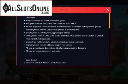 Info. Kung Fu All Stars from XIN Gaming