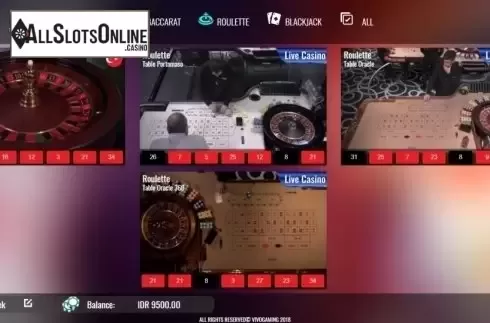 Game Screen. Lobby Live Casino (Vivogaming) from Vivo Gaming