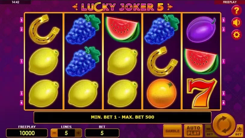Lucky Joker 5 slot screenshot 1