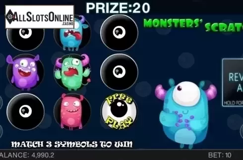 Game Screen. Monster's Scratch (Spinomenal) from Spinomenal