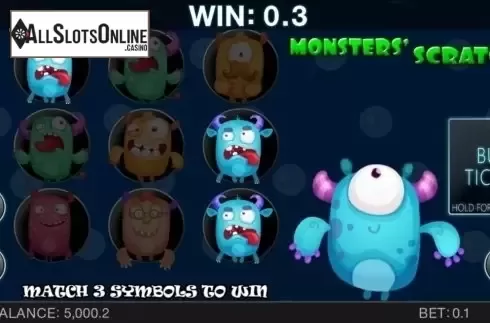 Game Screen. Monster's Scratch (Spinomenal) from Spinomenal