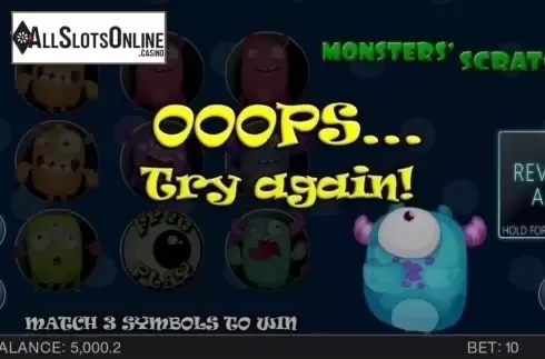 Game Screen. Monster's Scratch (Spinomenal) from Spinomenal