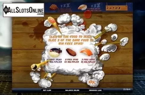 Bonus game 1. Ninja Chef from iSoftBet